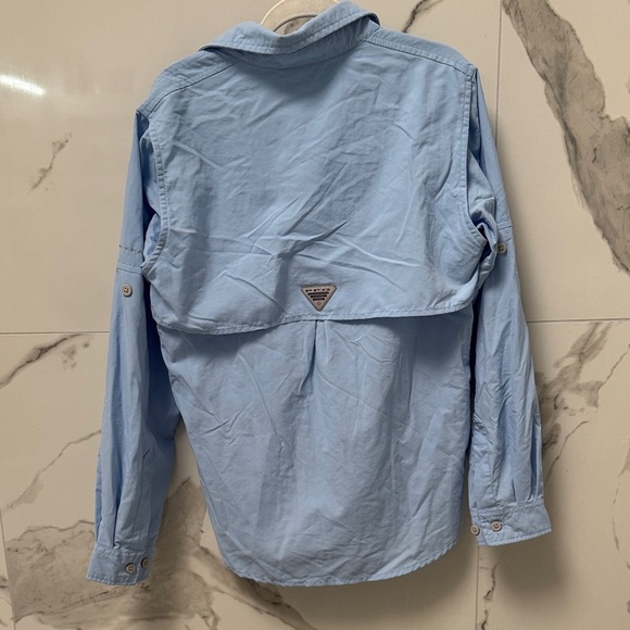 Columbia Kid's Sky Blue Long Sleeve Shirt - Picture 5 of 6